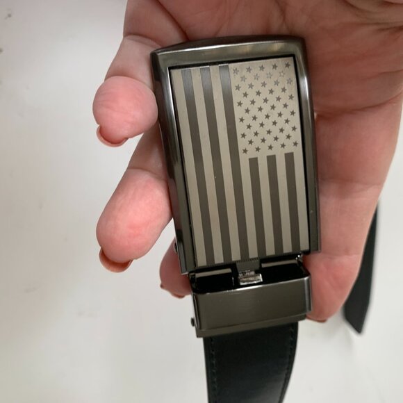 SLIDEBELTS CLASSIC AMERICAN FLAG BELT BLACK  Gunmetal buckle - Picture 3 of 10